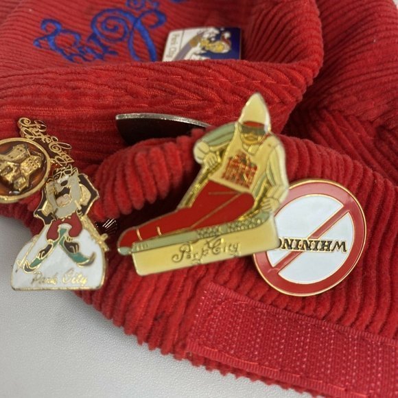 VTG 80s ski park city Utah corduroy hat RED RARE - Picture 6 of 12